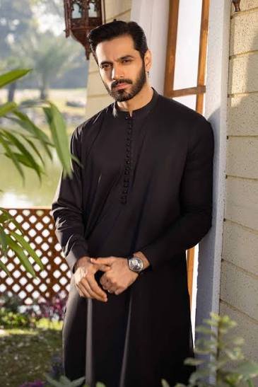 Men's Jet Black Loop-Button Kurta Set